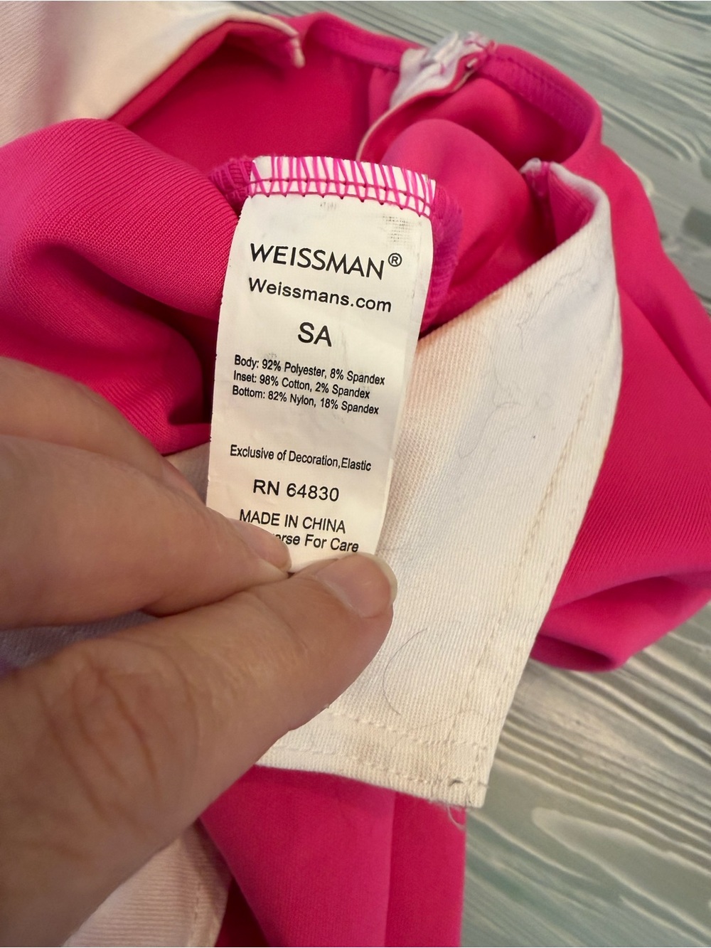 Weissman Hot Pink Dress with White Trim - Picture 2 of 2
